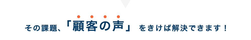 その課題、「顧客の声」をきけば解決できます！